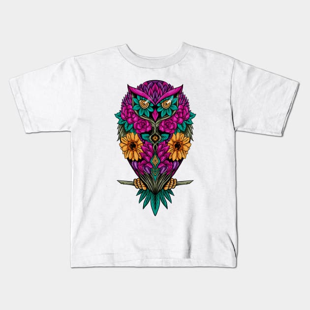 flying flowers Kids T-Shirt by spoilerinc